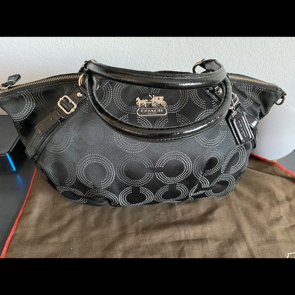 Large Black Coach Bag Purse Tote Excellent - Picture 11 of 15